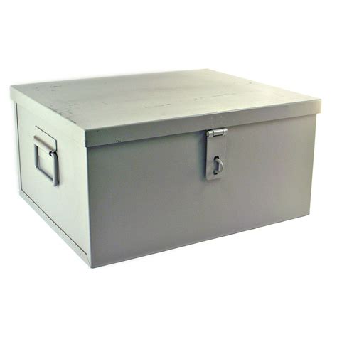 metal storage box with lids|metal box with lid 12x12x14.